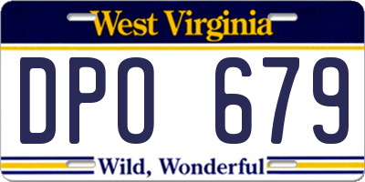 WV license plate DPO679