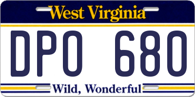 WV license plate DPO680