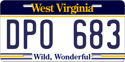 WV license plate DPO683