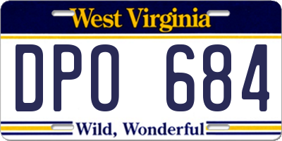 WV license plate DPO684