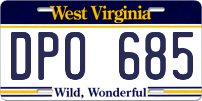 WV license plate DPO685