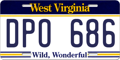 WV license plate DPO686