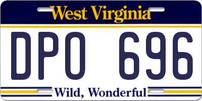 WV license plate DPO696