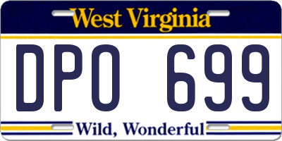 WV license plate DPO699
