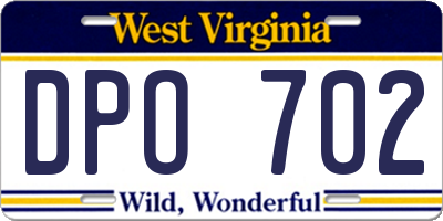WV license plate DPO702