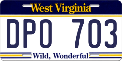 WV license plate DPO703