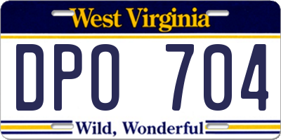WV license plate DPO704