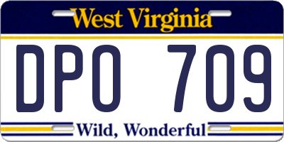 WV license plate DPO709
