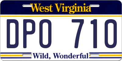 WV license plate DPO710