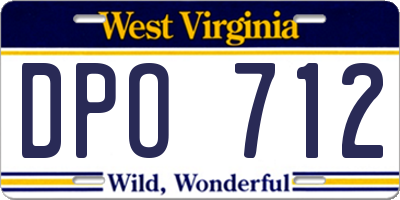 WV license plate DPO712