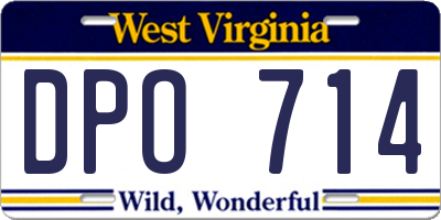 WV license plate DPO714