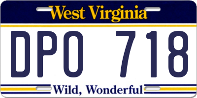 WV license plate DPO718
