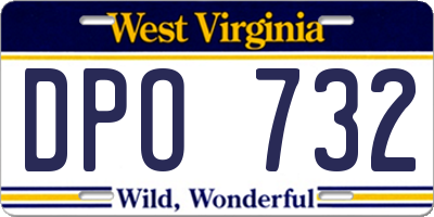 WV license plate DPO732