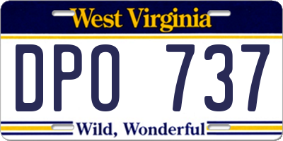 WV license plate DPO737