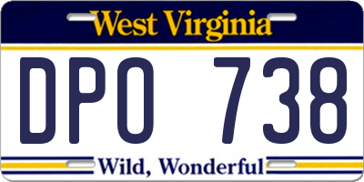 WV license plate DPO738