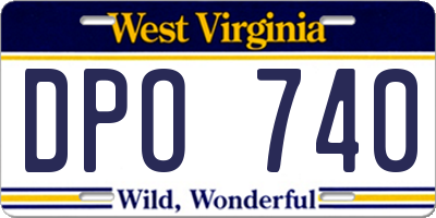 WV license plate DPO740