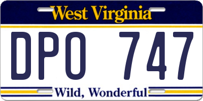 WV license plate DPO747
