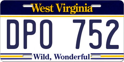 WV license plate DPO752
