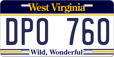 WV license plate DPO760