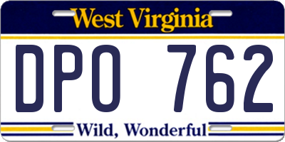 WV license plate DPO762