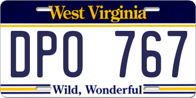WV license plate DPO767