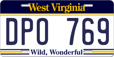WV license plate DPO769