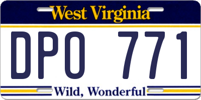 WV license plate DPO771
