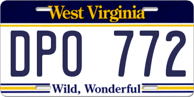 WV license plate DPO772