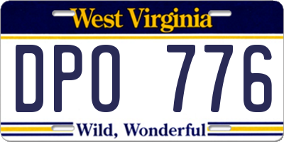 WV license plate DPO776