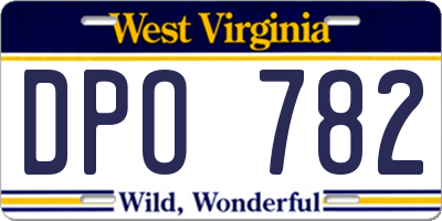 WV license plate DPO782