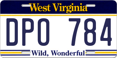 WV license plate DPO784
