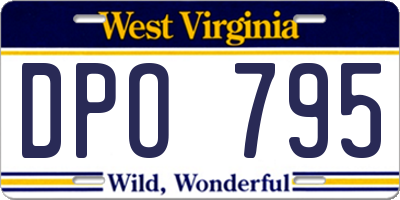 WV license plate DPO795