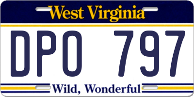 WV license plate DPO797
