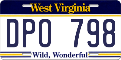 WV license plate DPO798