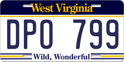 WV license plate DPO799