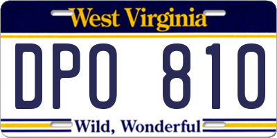 WV license plate DPO810
