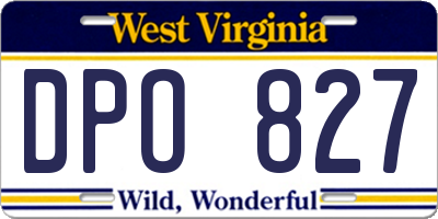 WV license plate DPO827