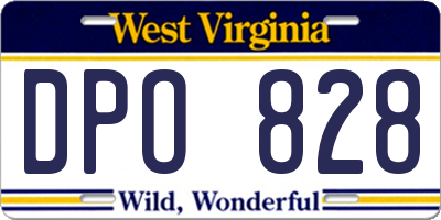 WV license plate DPO828