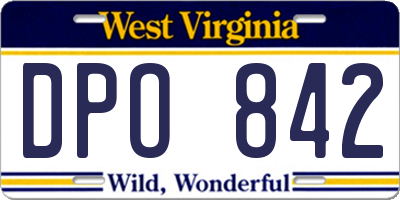 WV license plate DPO842
