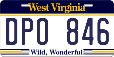WV license plate DPO846