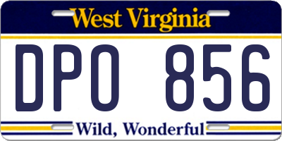 WV license plate DPO856