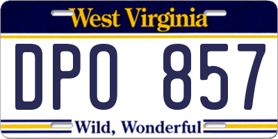 WV license plate DPO857