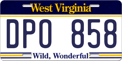 WV license plate DPO858
