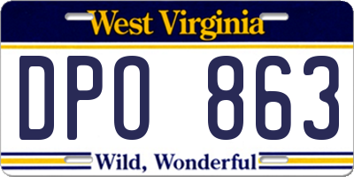 WV license plate DPO863
