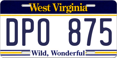 WV license plate DPO875