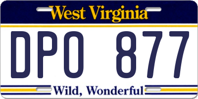 WV license plate DPO877