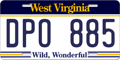 WV license plate DPO885