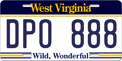 WV license plate DPO888