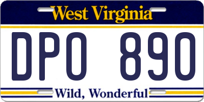 WV license plate DPO890