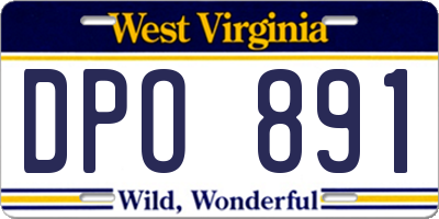 WV license plate DPO891